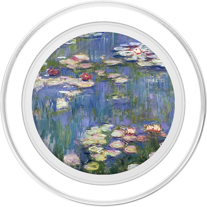 PopSockets Monet's Water Lilies Modern Art Impressionism Painting Phone Grip - Black - Compatible with Smooth Hard Plastic Phone Cases