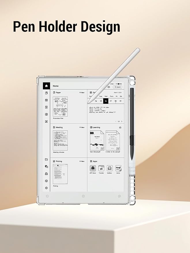 Clear Case for Viwoods AiPaper Tablet 10.65 Inch | Flexible TPU Shockproof Protective Cover with Pen Slot Lightweight