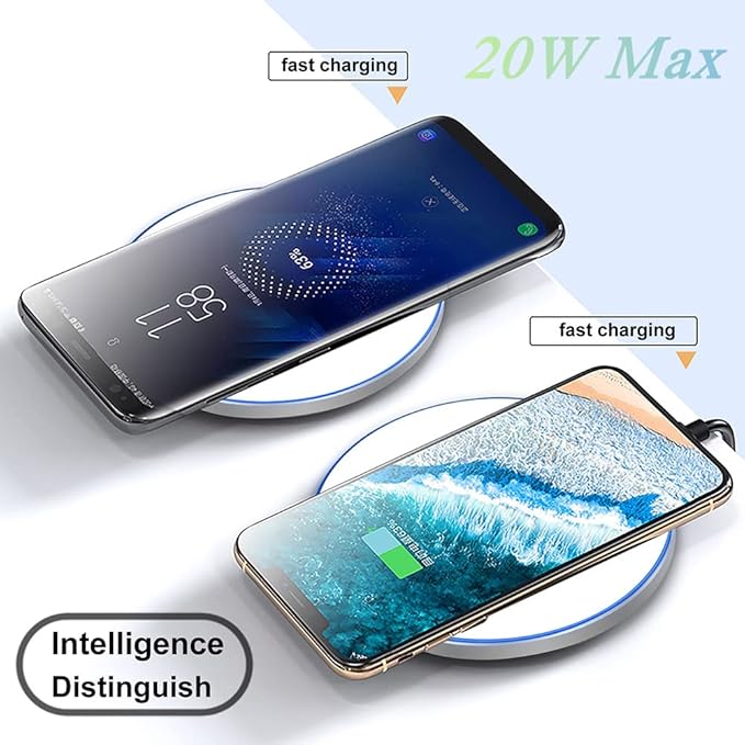 Fast Wireless Charger,20W Max Wireless Charging Pad Compatible with iPhone 16/15/14/13/12/SE/11/Pro,AirPods;FDGAO Induction Charge Mat for Samsung Galaxy S25/S24/S23/S22/Note,Pixel/LG G8