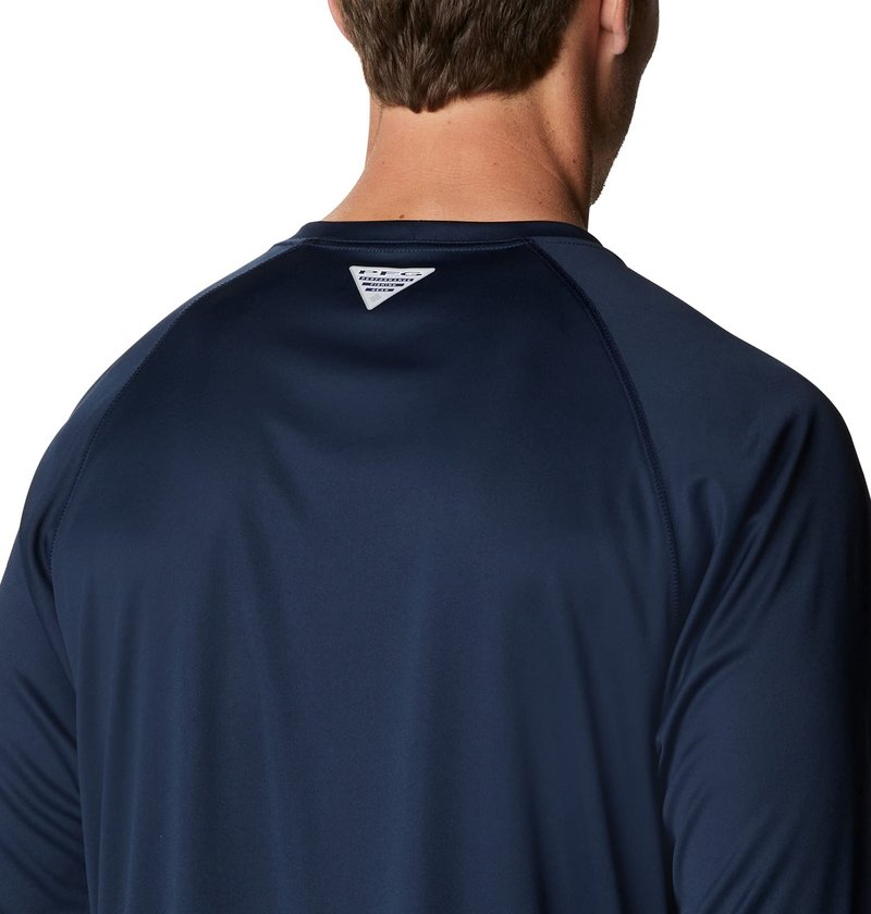 Columbia Men's Terminal Tackle Long Sleeve Fishing Shirt, Collegiate Navy/White Logo, XX-Large