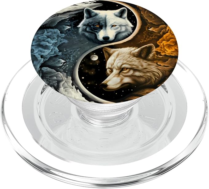Wolf Yin Yang PopSockets Adhesive PopGrip