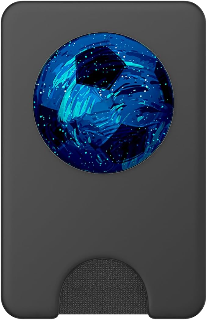 Galaxy Soccerball Blue Cool Sport Art Football Player Gift PopSockets Adhesive PopGrip