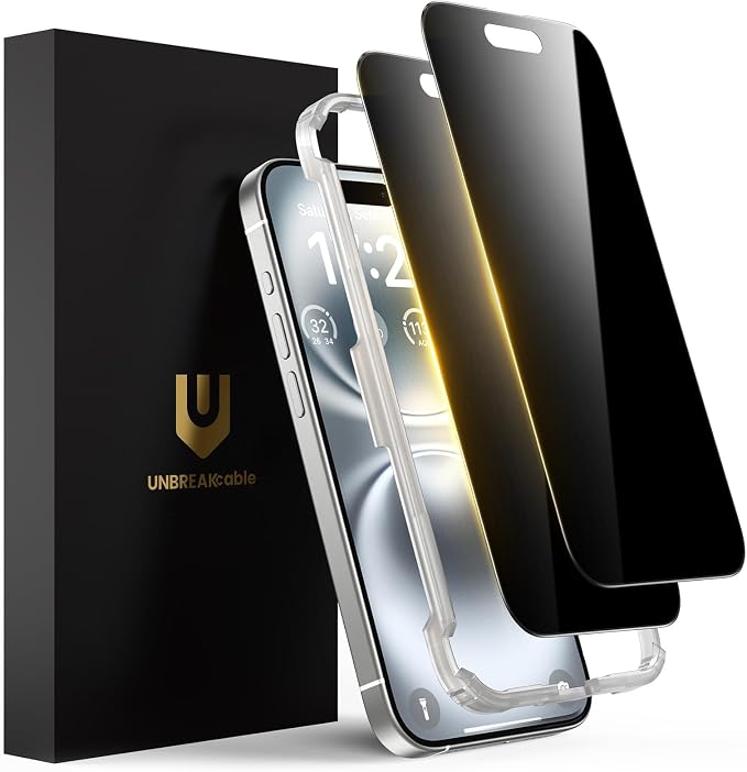 UNBREAKcable 2 Pack Privacy Screen Protector for iPhone 11 Pro Max/Xs Max Shatterproof Tempered Glass [True 28°Anti Spy] [9H Hardness] [Easy Installation] Protector for Apple 6.5