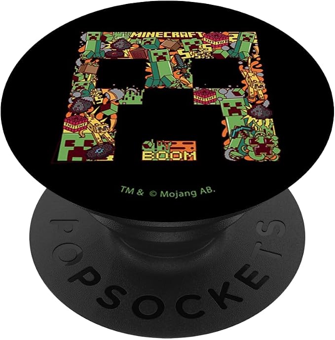 Minecraft Creeper Big Face Collage PopSockets PopGrip for MagSafe