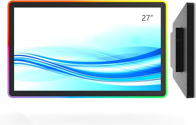 GreenTouch 27 Inch LED-Framed Touch Screen Monitor with HDMI+VGA+DP Interface, PCAP Touchscreen Monitor for self-Service Kiosk