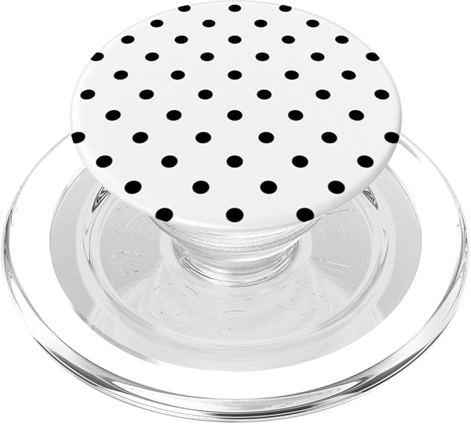 Polka Dot Pattern White And Black Women Girls Polka Dots PopSockets PopWallet for MagSafe