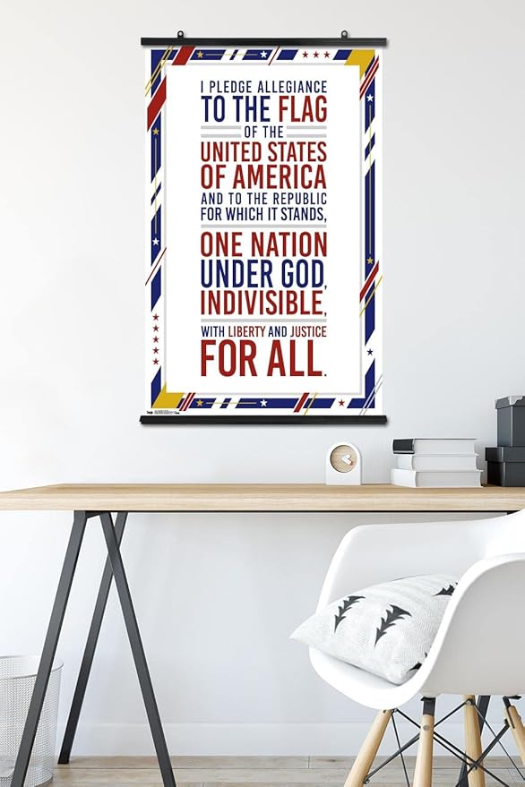 Trends International The United States Of America - Pledge Of Allegiance Wall Poster, 22.375" x 34", Poster & Clip Bundle