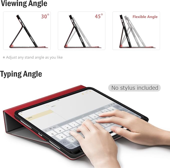 Antbox Case for iPad Air 11-inch M4/M3/M2 (2026/2025/2024) iPad Air 5th/4th Generation 10.9'' Vegan Leather with Pencil Holder Typing Angle Auto Sleep/Wake Muti-Stand (Black)