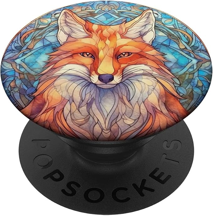 Fox Stained Glass PopSockets Adhesive PopGrip