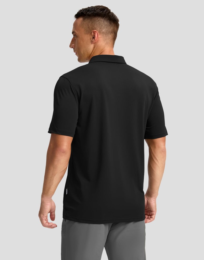 Men's Golf Shirts Dry Fit Moisture Wicking Performance Short Sleeve Collared Polo Shirts for Casual Athletic Business (Yellow, L)