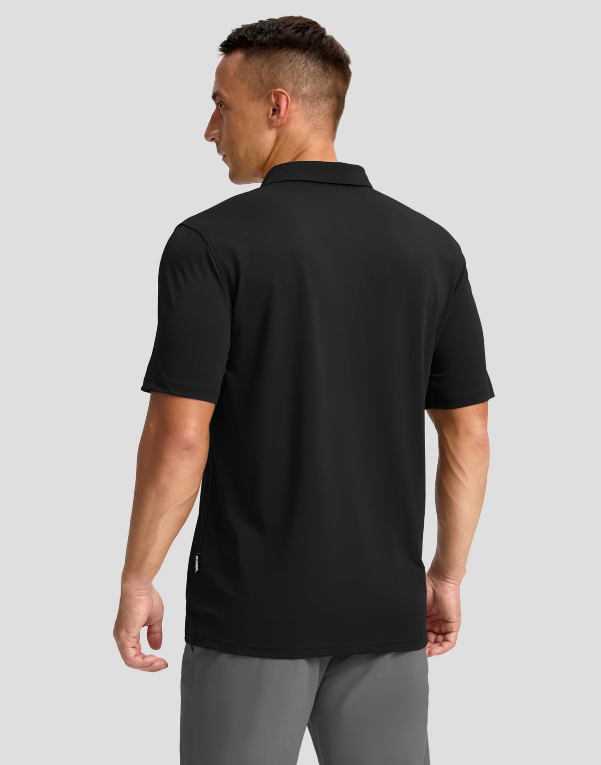 Men's Golf Polo Shirts Dry Fit Performance Short Sleeve Shirt, Black, S