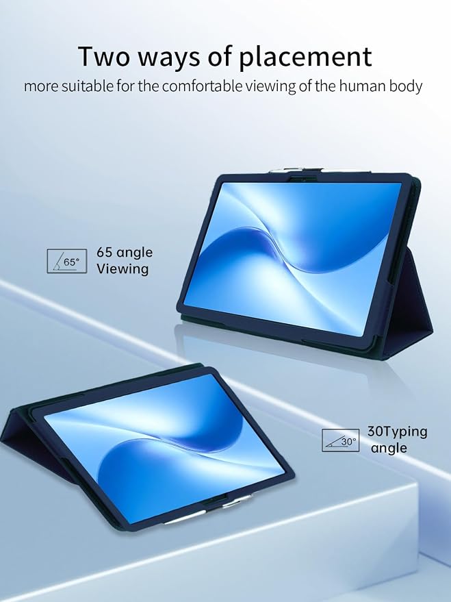 Case for DOOGEE U12 Tablet 12 inch Android 16 TabletsUYRUREL Leather Slim Folding Stand Cover with Hand Strap Magnet for Men Women Full ProtectionBlack.