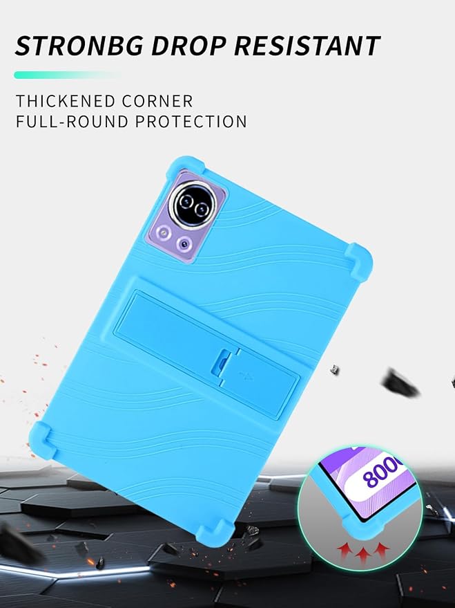 Case for SKYEGG K15 Tablet 11 inch Android 14 Tablets，WUNIAK Shock Proof Lightweight Stand Rubber Shell Protective CoverKids Friendly Soft Silicone Adjustable Stand CoverBlack