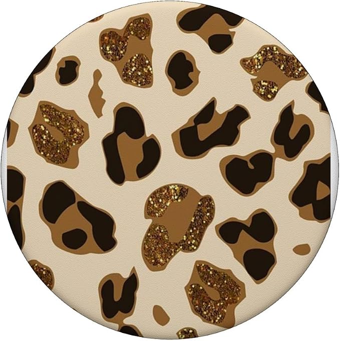 Gold Brown Leopard Print Cheetah Print PopSockets Adhesive PopGrip