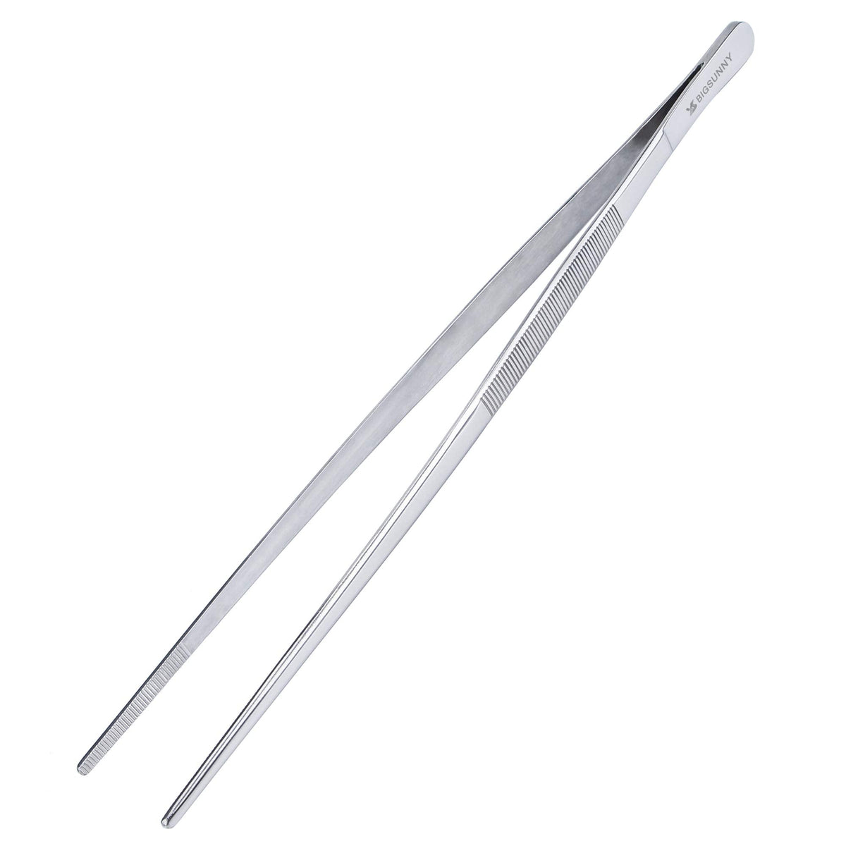 MSY BIGSUNNY Stainless Steel Food Tweezers Multi-function Cooking Tongs Kitchen Serving Tong (12" Round & 12" Pointed Tweezers)
