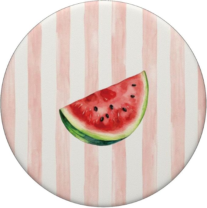 Pink Stripe Watermelon Pattern PopSockets Adhesive PopGrip