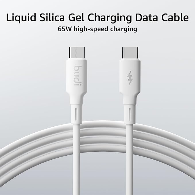 BUDI 33W Extra Slim Portable Wall Charger 2-Port Wall Charger Convenient Travel Accessories Compatible with MacBook and IPad iPhone Samsung Galaxy USB C Laptop Switch Etc. (33W iPhone Set)