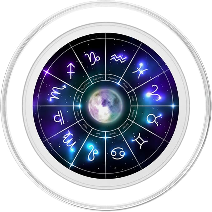 Zodiac Astrology Wheel Star Sign Symbol Astrology Birth Grip PopSockets Adhesive PopGrip