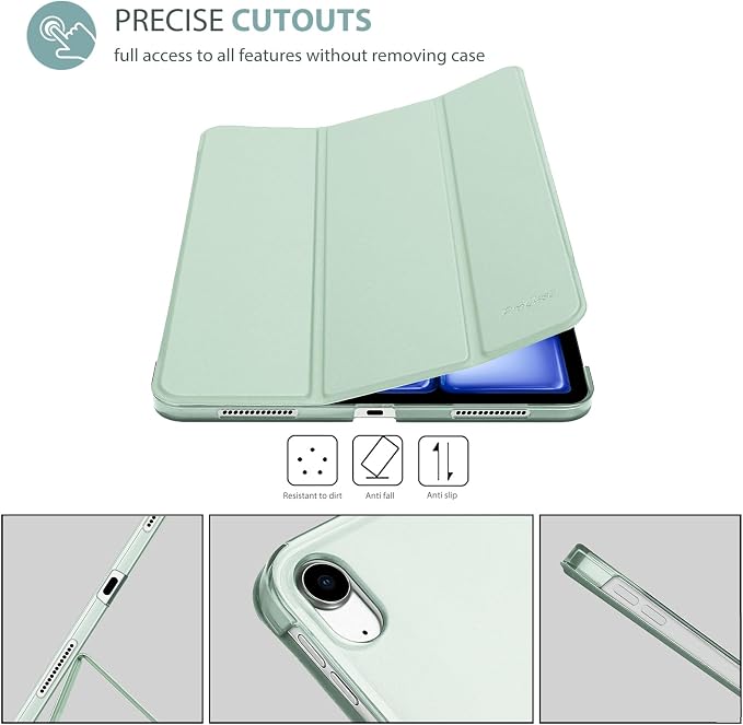 ProCase Smart Case for iPad Air 11-inch M4/M3/M2 &amp Air 10.9 5th/4th Gen | Hard Back Cover with Auto Sleep/Wake Slim Lightweight Case for iPad Air 11 2026/25/24 &amp 10.9 2022/2020-Aqua