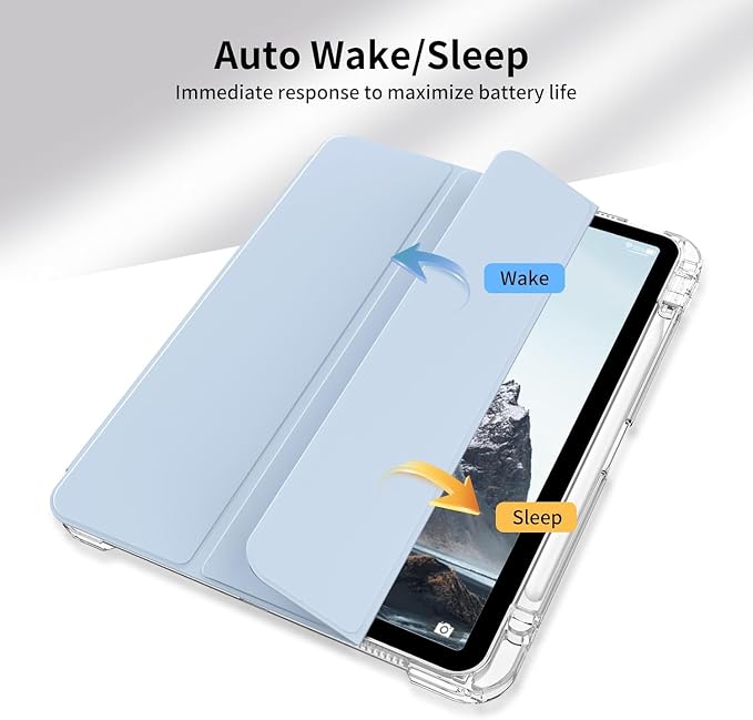 Case for iPad Air 13 Inch Case M4/M3/M2 (2026/2025/2024) Pro 12.9 Inch (6th/5th Gen 2022/2021) 2 in 1 Detachable Cover with Clear Hard Back Supports Touch ID Auto Wake/Sleep Black