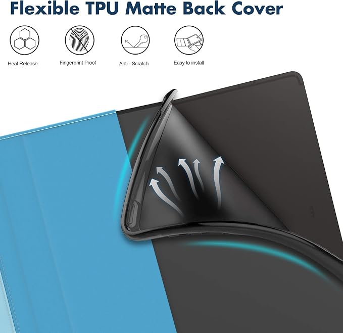 Dteck Wallet Case for Galaxy Tab S10+/S9+/S7 FE/S8+/S7 Plus 12.4 Tablet Premium PU Leather Folding Stand Auto Wake/Sleep Pen Holder Case with Hummingbirds