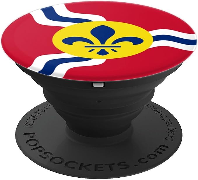 St. Louis Fleur De Lis City Flag PopSockets Adhesive PopGrip