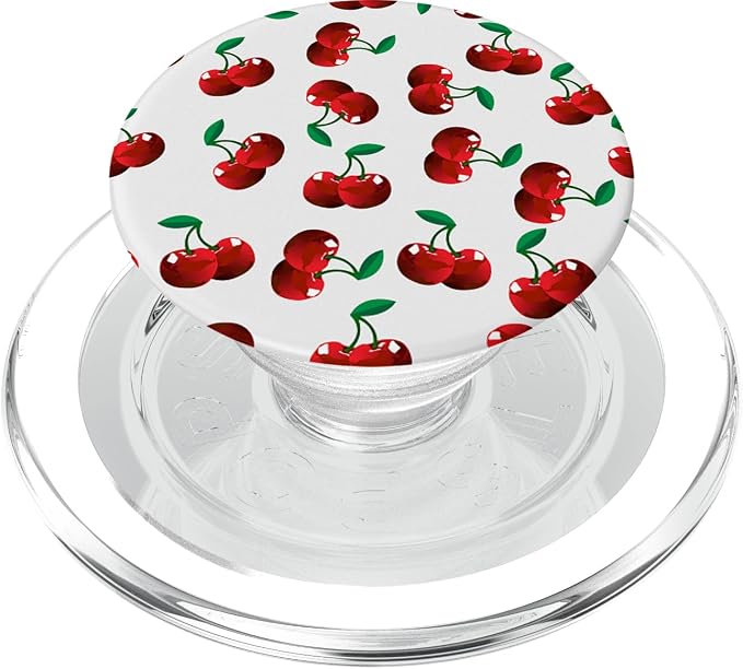 Cherry Pattern on White PopSockets Adhesive PopGrip