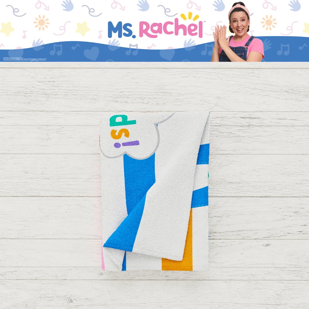Ms. Rachel Kids Super Soft Cotton Bath/Pool/Beach Towel, 58 in x 28 in, (Officially Licensed Product) By Franco