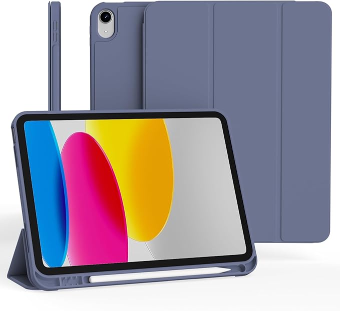 Case for iPad 11th Generation A16 Chip (2025) iPad 10th Generation Case 10.9-inch (2022) Trifold Stable Stand Protective Soft TPU Back Cover with Pencil Holder Black