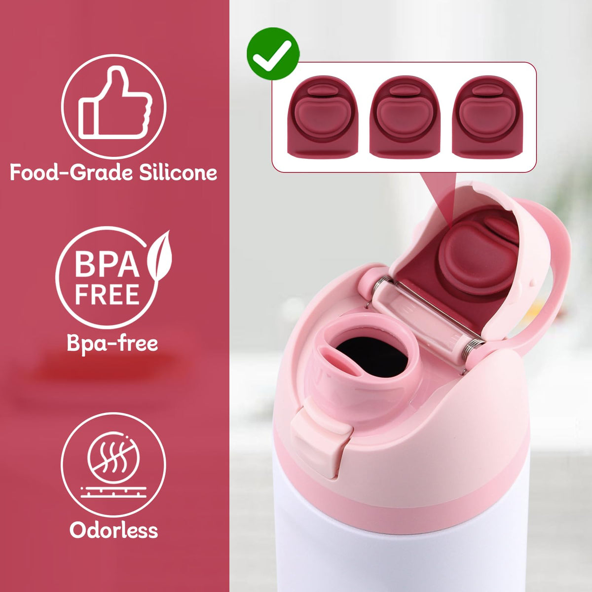 3 Replacement Rubber Stopper Seal for Owala FreeSip 16oz 24oz 32oz 40oz(F4)