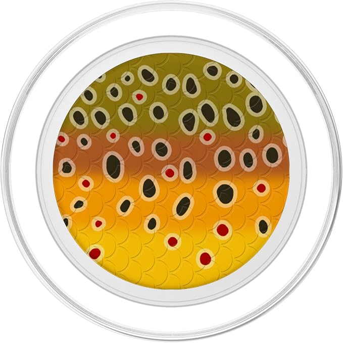 Brown Trout Pattern Fish Art Trout Fishing Fly Fishing Gift PopSockets Adhesive PopGrip