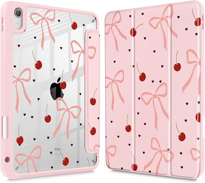 Mektron Case for 2026 iPad Air 11 inch M4 8th (M3 2025 7th /M2 2024 6th) Compatible with iPad Air 10.9 (2022 5th Gen /2020 4th Gen) Shockproof Clear Shell Blue Bows &amp Flowers