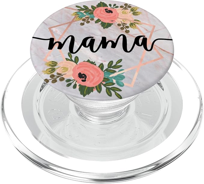 Mama in Rose Pink &amp Flowers PACM024e PopSockets Adhesive PopGrip