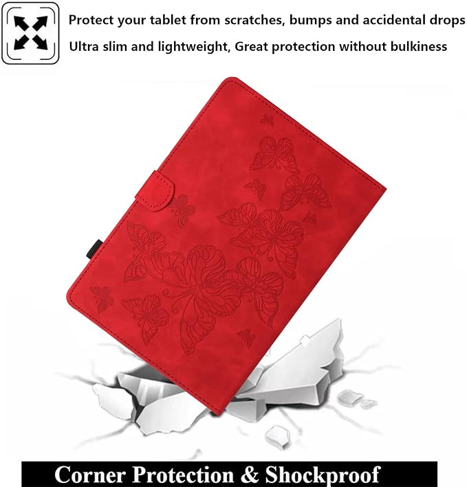 Fire HD 8 Case Slim Folding Stand Auto Wake/Sleep Wallet Case with Cards/Cash Holder for Amazon Fire HD 8(8th/7th/6th Gen 2018/2017/2016 Release)-Black