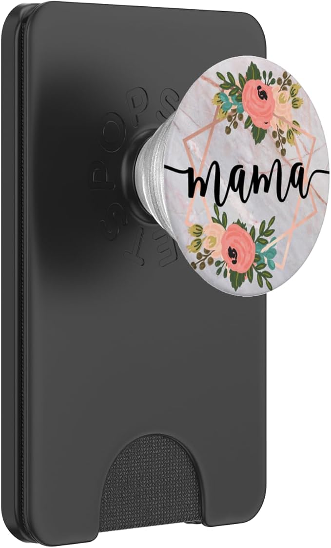 Mama in Rose Pink &amp Flowers PACM024e PopSockets Adhesive PopGrip