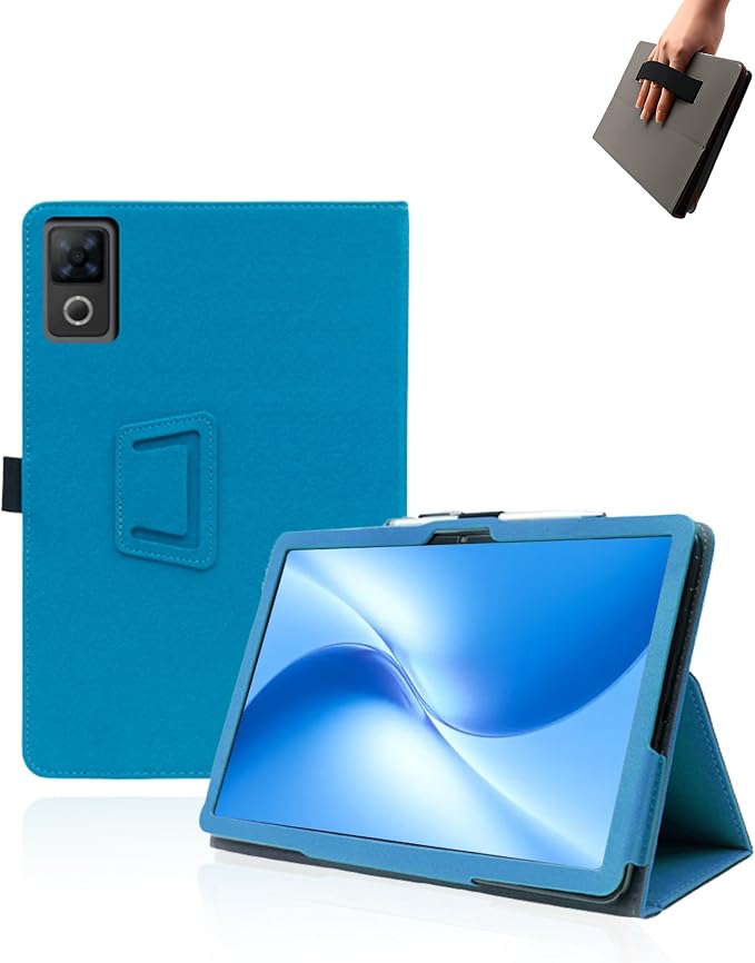 Case for DOOGEE U12 Tablet 12 inch Android 16 TabletsUYRUREL Leather Slim Folding Stand Cover with Hand Strap Magnet for Men Women Full ProtectionBlack.