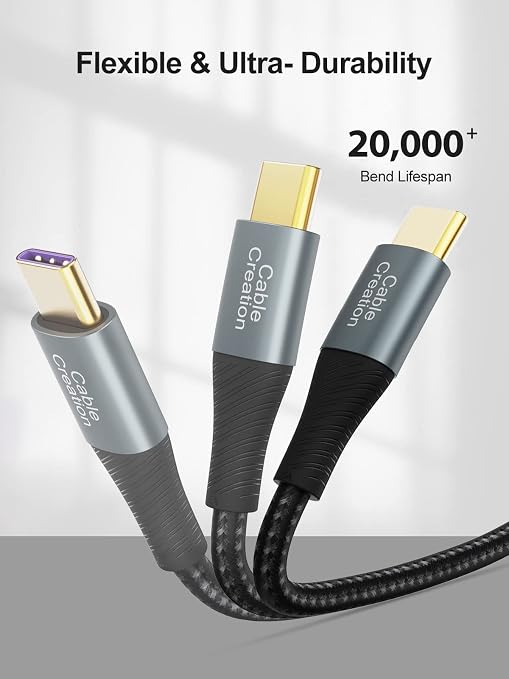 CableCreation USB A to USB C Cable 3.3FT [2Pack] 100W USB to USB C Charger Cable for Car CarplaySmartphones Laptop Computer and More Devices with USB-C Port 1M