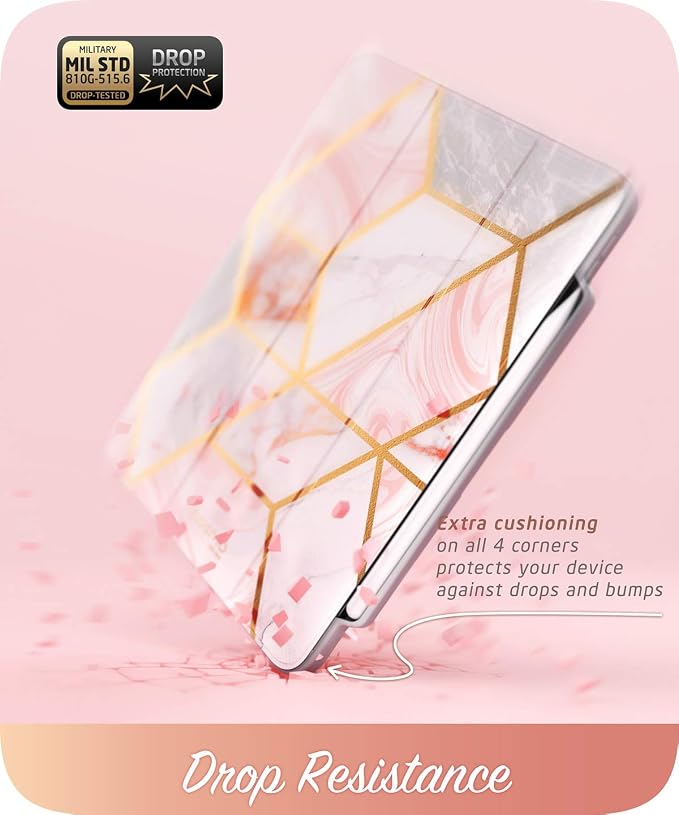 i-Blason Cosmo Case for New iPad Pro 12.9 Inch (2022 2021 2020 Release) Full-Body Trifold Stand Protective Case Smart Cover with Auto Sleep/Wake &amp Pencil Holder (Marble)