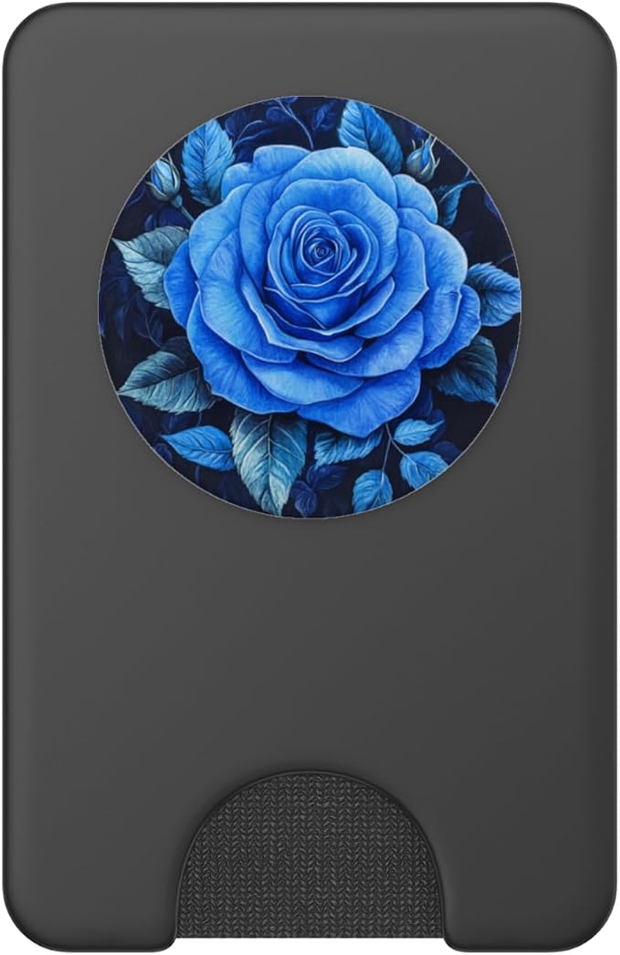 Blue Rose Colourful Flowers and Plants Leaves PopSockets Adhesive PopGrip