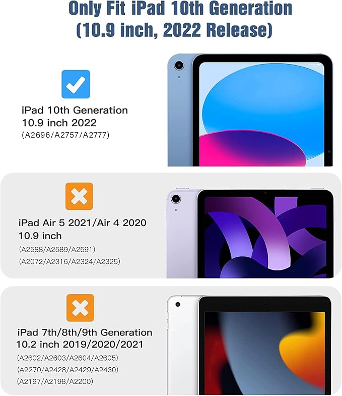 Dteck for iPad A16/10th Generation 10.9 Inch 2022 Case with Pencil HolderPremium PU Leather Folio Multiple Viewing Angles Stand Cover Auto Wake/Sleep Protective Tablet Cases for Women MenBookshelf
