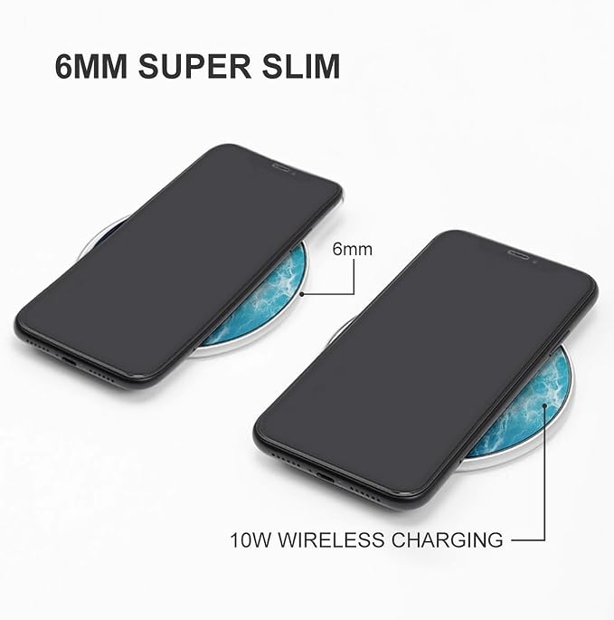 Tropical Ocean Beach Theme Wireless Charger Fast Charging Pad | Anti-Slip Qi Certified Wireless Charging Pad for All Phones with Wireless Charging Function for Home Office Travel