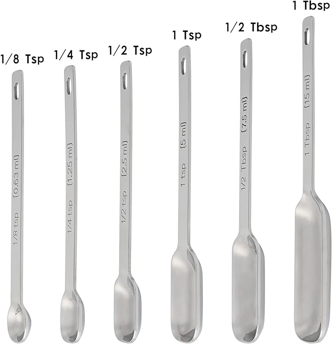 Nstezrne Stainless Steel Measuring Cups and Spoons Set of 12, 5 Dry Measuring Cups and 6 Measuring Spoons With Leveler for Kitchen