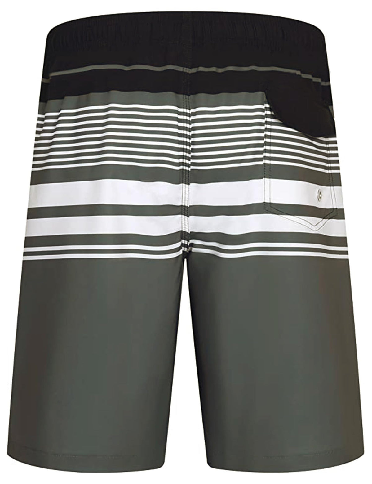ELETOP Men's Swim Trunks Quick Dry Bathing Suit Swimming Board Shorts Mesh Lining Beach Swimwear Stripe Grey L