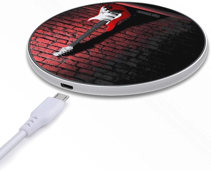 Guitar Printed Music Wireless Charger Portable Charging Pad | LightweightAll Smartphone