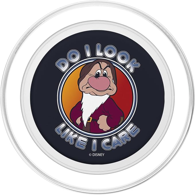 Disney Snow White Dwarf Grumpy Do I Look Like I Care PopSockets Adhesive PopGrip