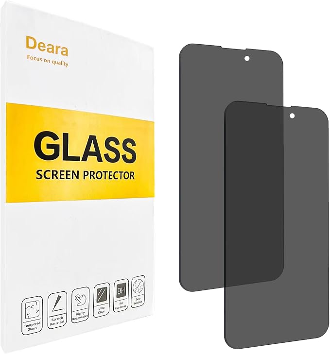 Deara ArmorPro 9H+ Tempered Glass Privacy Screen Protector for iPhone 11 Pro Max/iPhone Xs Max [6.5 Inch] Anti Spy Case Friendly (Longest Durable) 2 Pack