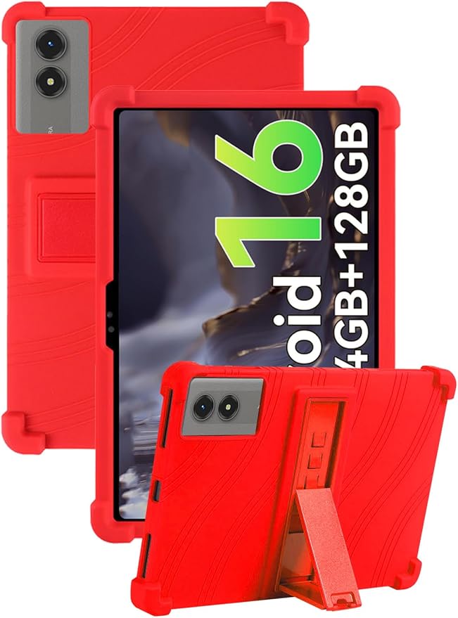 Case for TABWEE T50 Tablet 11 Inch (Black) | Soft Silicone Kids Friendly Protective Cover with Adjustable Stand Drop-Proof