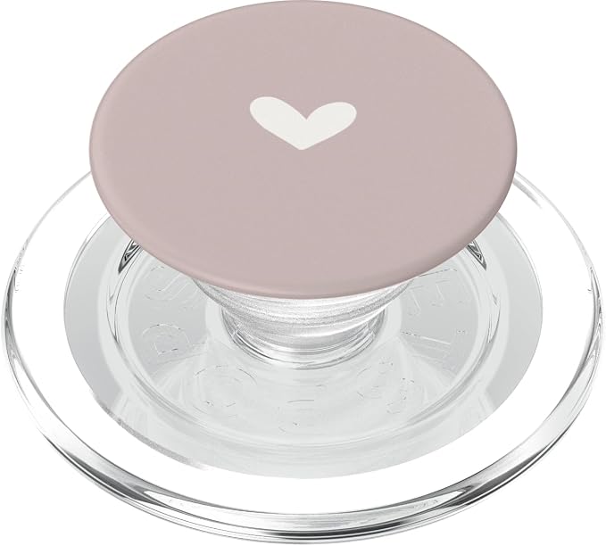 French Taupe - Cute Simple Chic Heart PopSockets PopGrip for MagSafe