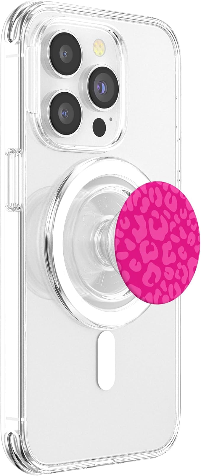 Pink Leopard Print Pink Leopard Cheetah Animal PopSockets Adhesive PopGrip