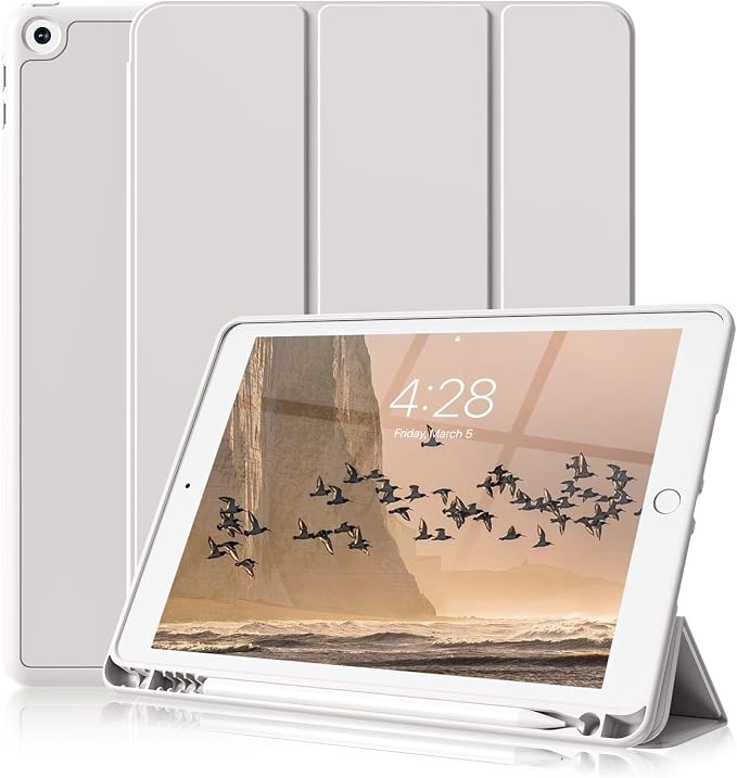 Case for iPad Air 3 (10.5-Inch 2019 3rd Generation) with Pencil Holder Slim Tablet Cover with Soft TPU Back Auto Wake/Sleep for iPad 10.5 Inch Air 3 (Black)